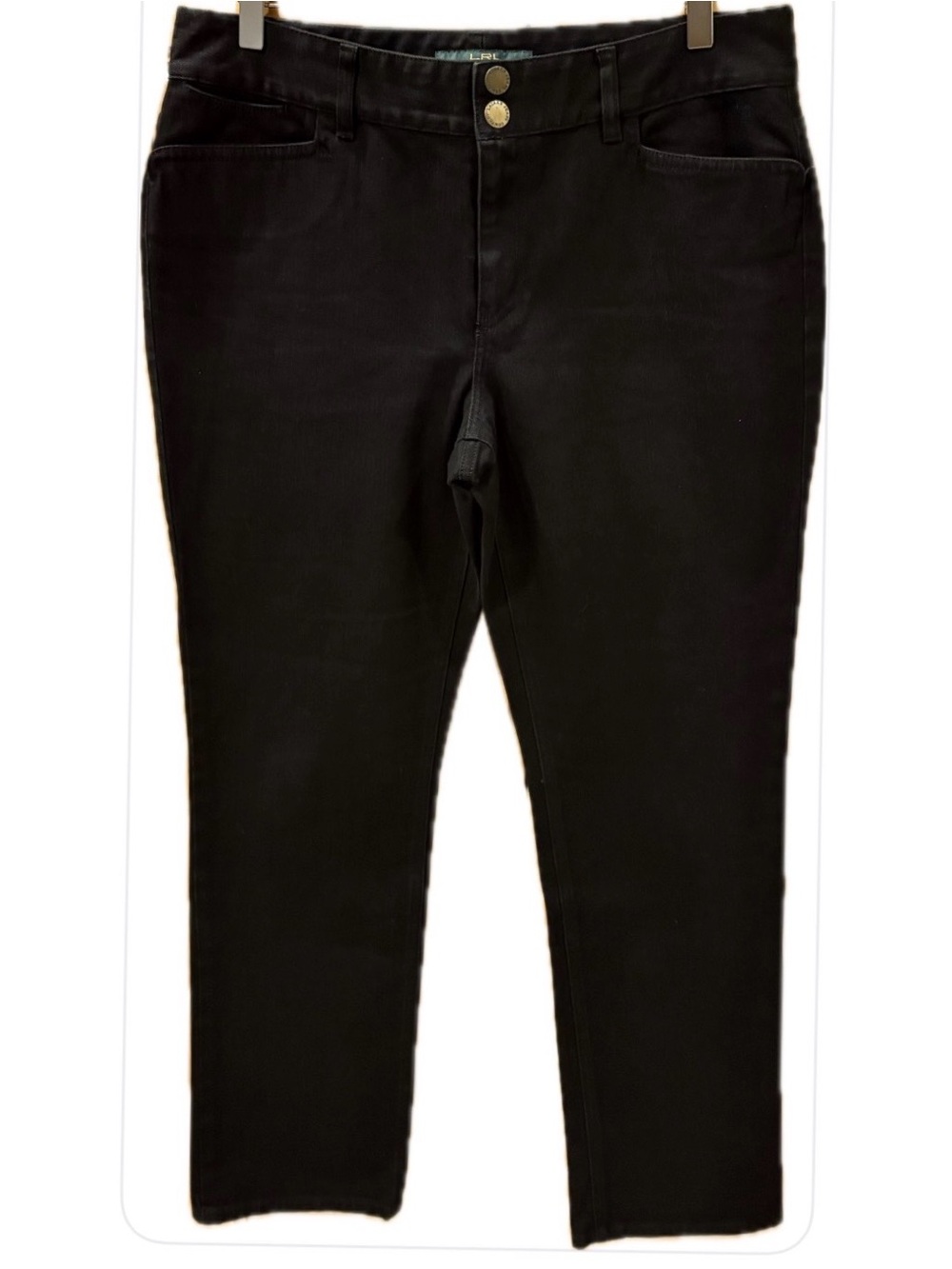 Lauren Jeans Co Ralph Lauren NWOT High Rise Straight Leg Black Jeans 10